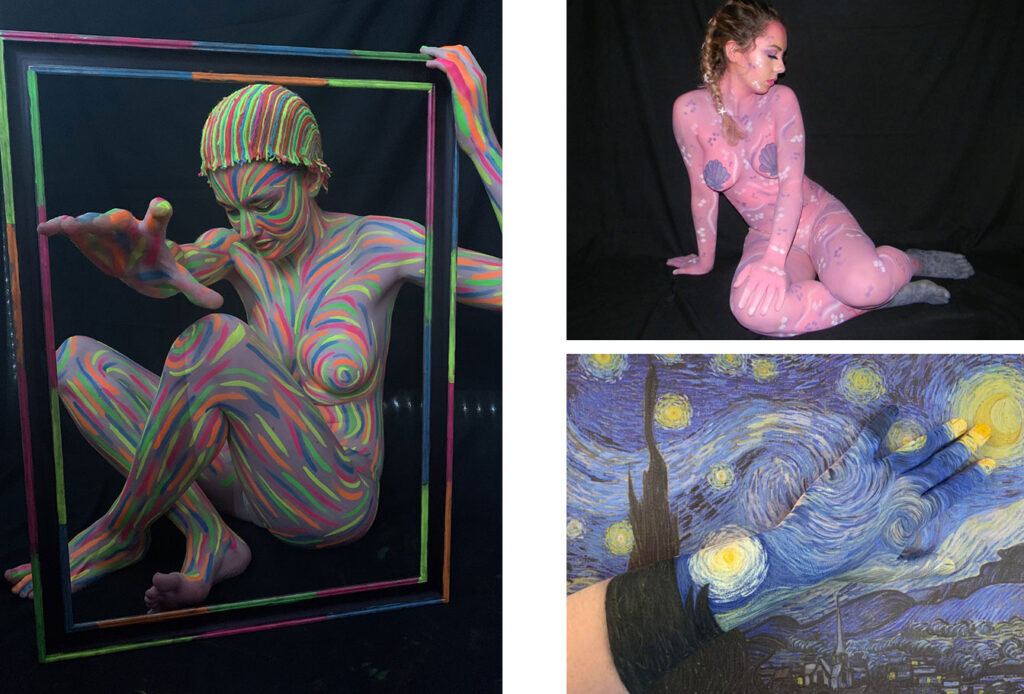 collage of body art